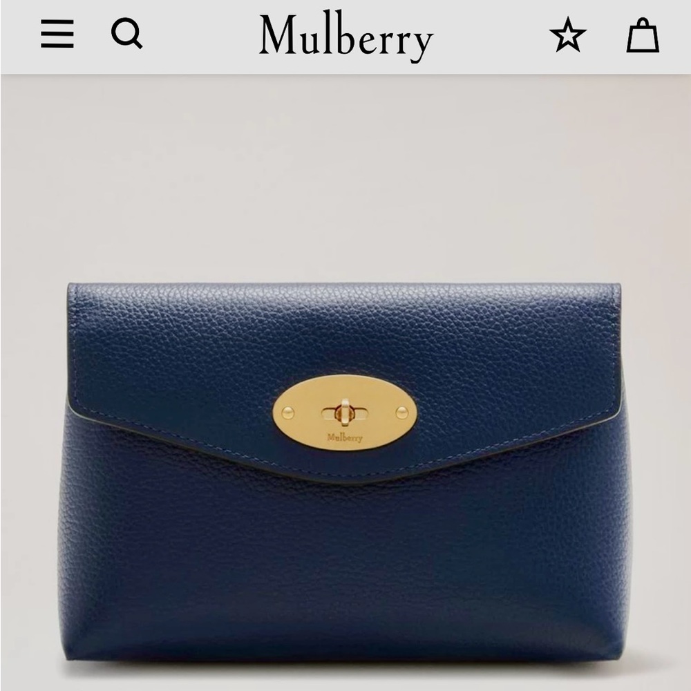 ❌❌SOLD ❌❌MULBERRY Darley Pouch in Navy Blue - Picture 1 of 11